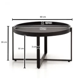 Stolik kawowy HARMI 60 cm drewno mango czarny*WOHNLING, GERMANY Outlet