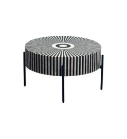 Stolik kawowy HARMONY NATURE 65 cm czarnobiały*Invicta Interior Clearance
