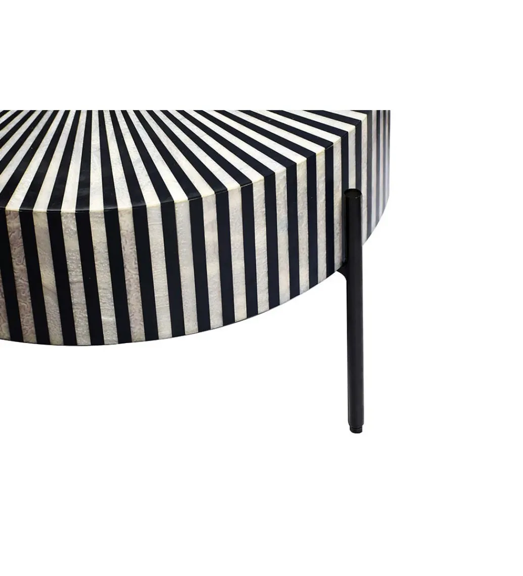 Stolik kawowy HARMONY NATURE 65 cm czarnobiały*Invicta Interior Clearance