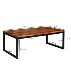 Stolik kawowy HAUK 110 cm drewno sheesham*WOHNLING, GERMANY Online