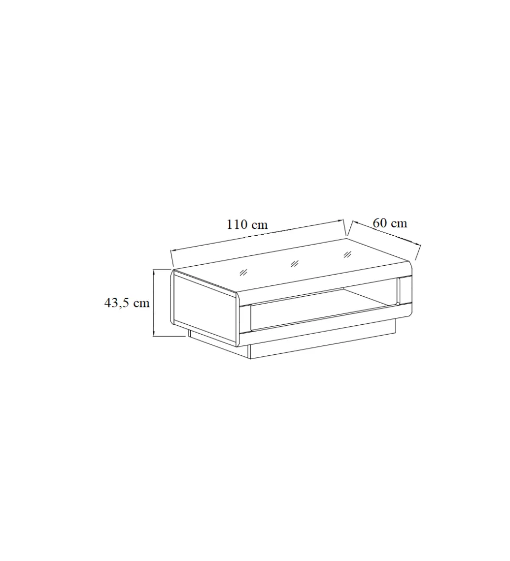 Stolik kawowy HEKTOR 110 cm antracytowy*Helvetia Clearance