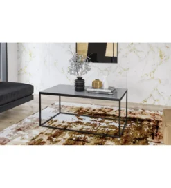 Stolik kawowy HELIO 110 cm szaro czarny*Helvetia Discount