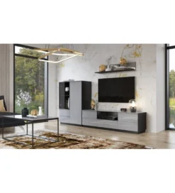 Stolik kawowy HELIO 110 cm szaro czarny*Helvetia Discount
