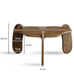 Stolik kawowy HILDE 78 cm drewno mango*WOHNLING, GERMANY Clearance