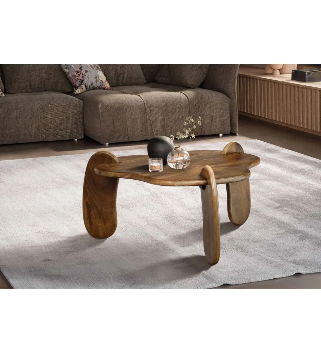 Stolik kawowy HILDE 78 cm drewno mango*WOHNLING, GERMANY Clearance