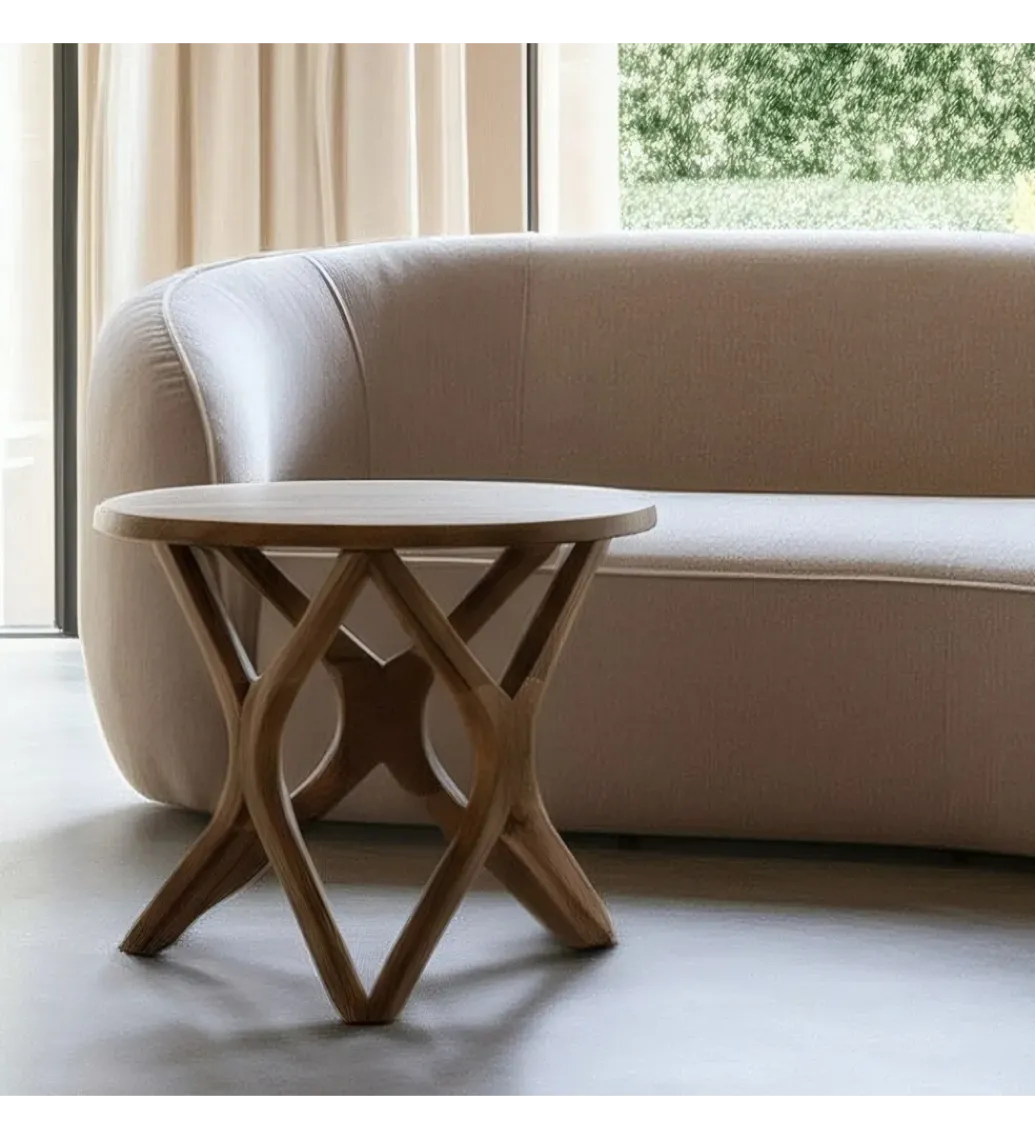 Stolik kawowy HOKE 60 cm drewno mango*Zona-Design New