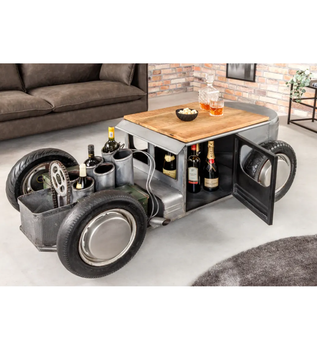 Stolik kawowy HOT ROD 165 cm blat drewno mango*Invicta Interior Outlet