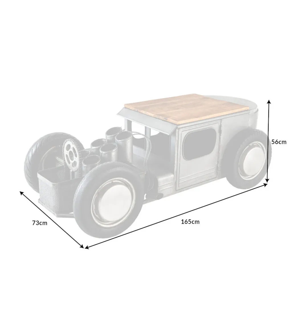 Stolik kawowy HOT ROD 165 cm blat drewno mango*Invicta Interior Outlet