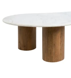 Stolik kawowy HUGI 135 cm marmur drewno mango*Zona-Design New