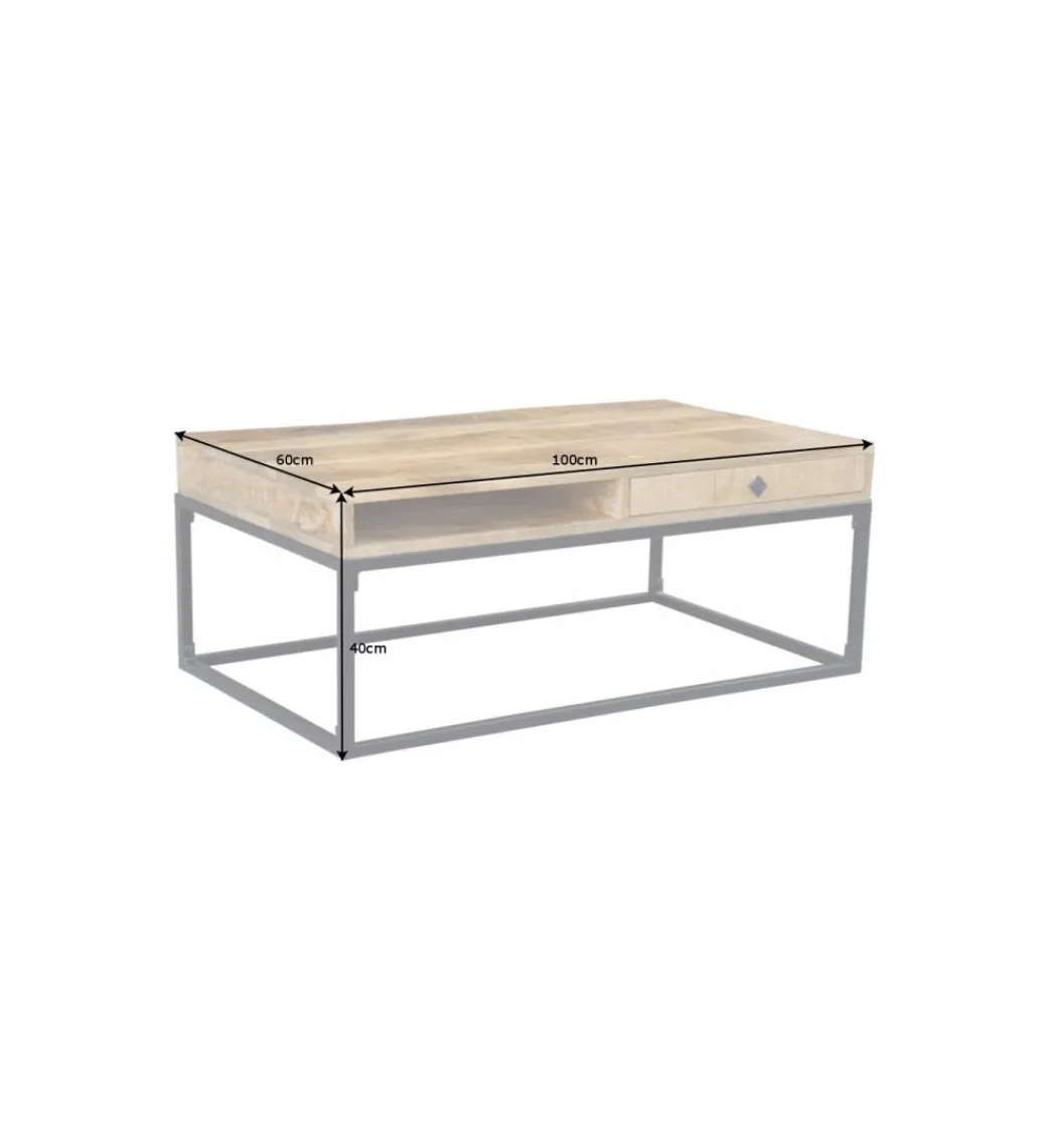 Stolik Kawowy Iron Craft 100 Cm drewno Mango*Invicta Interior Discount