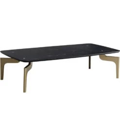 Stolik kawowy IWET 120 cm w optyce czarnego marmuru*WOHNLING, GERMANY New