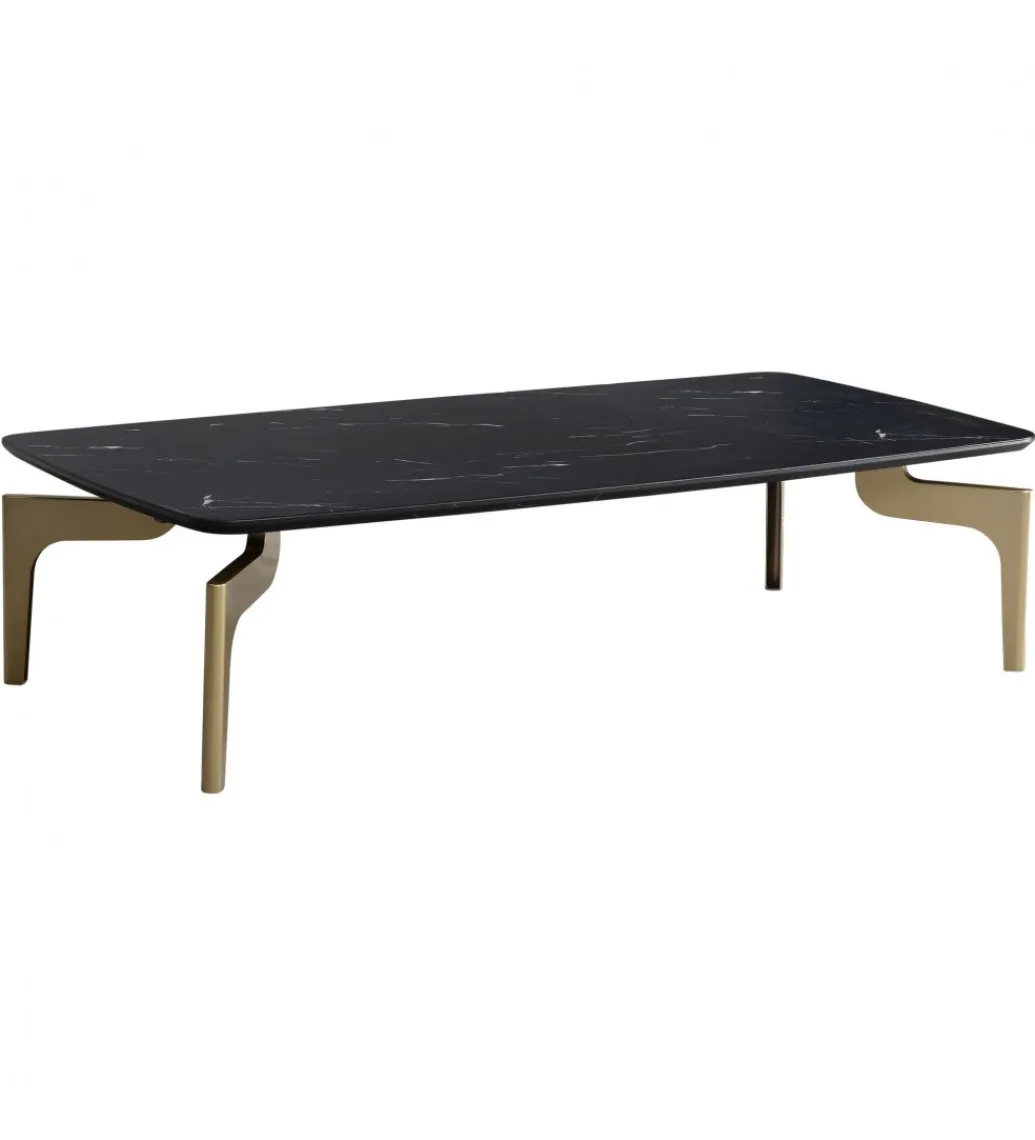 Stolik kawowy IWET 120 cm w optyce czarnego marmuru*WOHNLING, GERMANY New