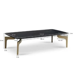 Stolik kawowy IWET 120 cm w optyce czarnego marmuru*WOHNLING, GERMANY New