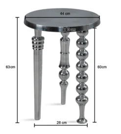 Stolik kawowy Jardin 44 cm srebrny*WOHNLING, GERMANY Sale