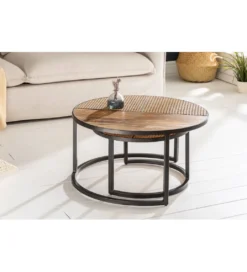 Stolik kawowy JAWA Viviena Lounge set 2 drewno mango*Invicta Interior Outlet