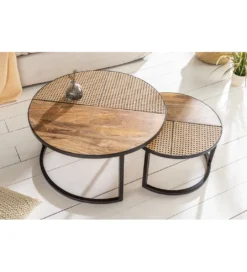 Stolik kawowy JAWA Viviena Lounge set 2 drewno mango*Invicta Interior Outlet