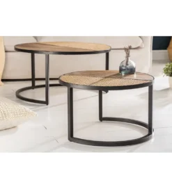 Stolik kawowy JAWA Viviena Lounge set 2 drewno mango*Invicta Interior Outlet