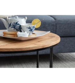 Stolik kawowy JORGI 60 cm drewno akacja*WOHNLING, GERMANY Discount