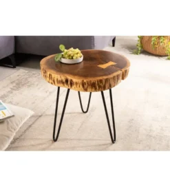 Stolik kawowy KAKADU Goa 40 cm drewno akacja*Invicta Interior New