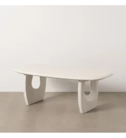 Stolik kawowy KARAZ 130 cm drewno akacja różowo-biały*Zona-Design Online
