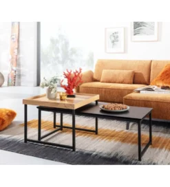 Stolik kawowy KORFI set 2 w optyce dębu*WOHNLING, GERMANY Outlet