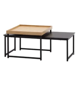 Stolik kawowy KORFI set 2 w optyce dębu*WOHNLING, GERMANY Outlet