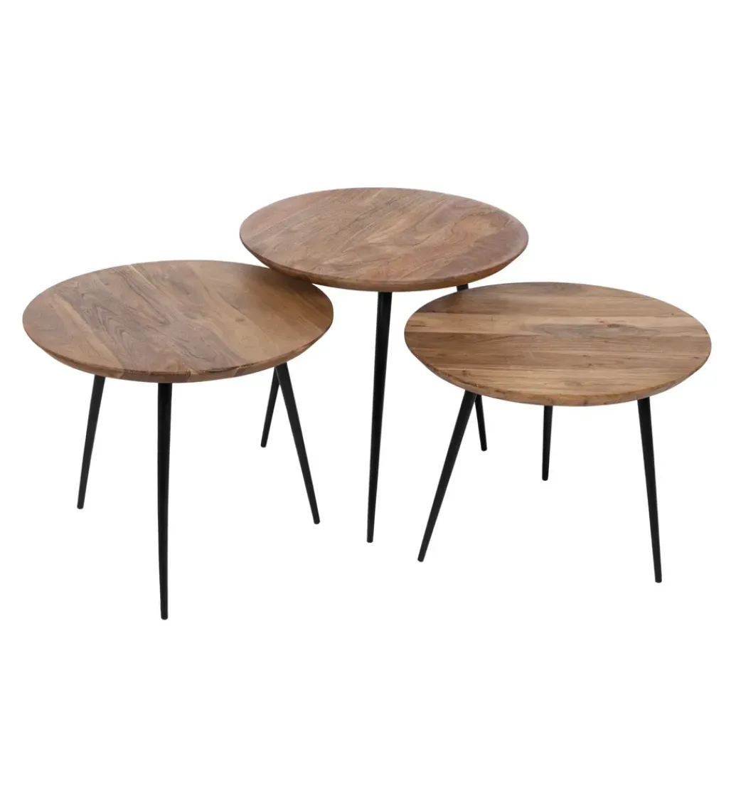 Stolik kawowy KORONE SET III drewno akacja*Zona-Design Discount