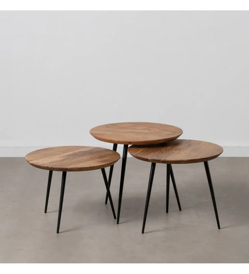 Stolik kawowy KORONE SET III drewno akacja*Zona-Design Discount