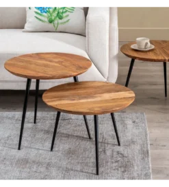 Stolik kawowy KORONE SET III drewno akacja*Zona-Design Discount