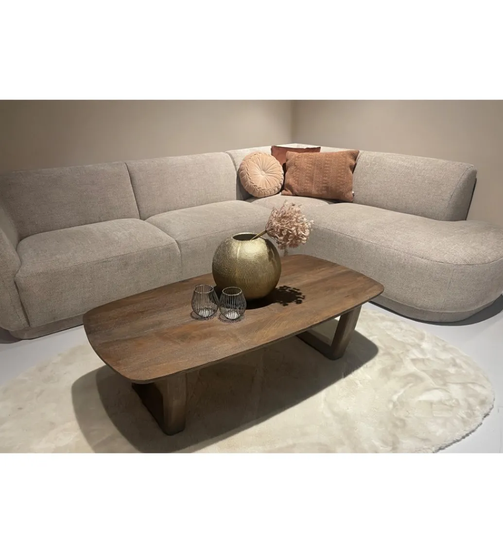 Stolik kawowy KORTE 130 cm drewno mango brązowe*LF-Design