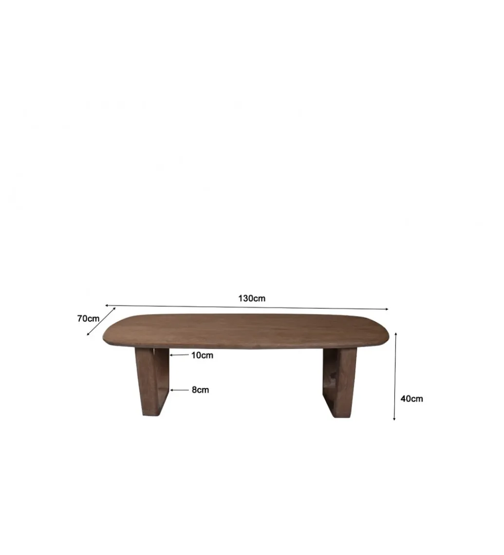 Stolik kawowy KORTE 130 cm drewno mango brązowe*LF-Design