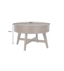 Stolik kawowy KYOTO 70 cm z schowkiem drewno mango*Invicta Interior Hot