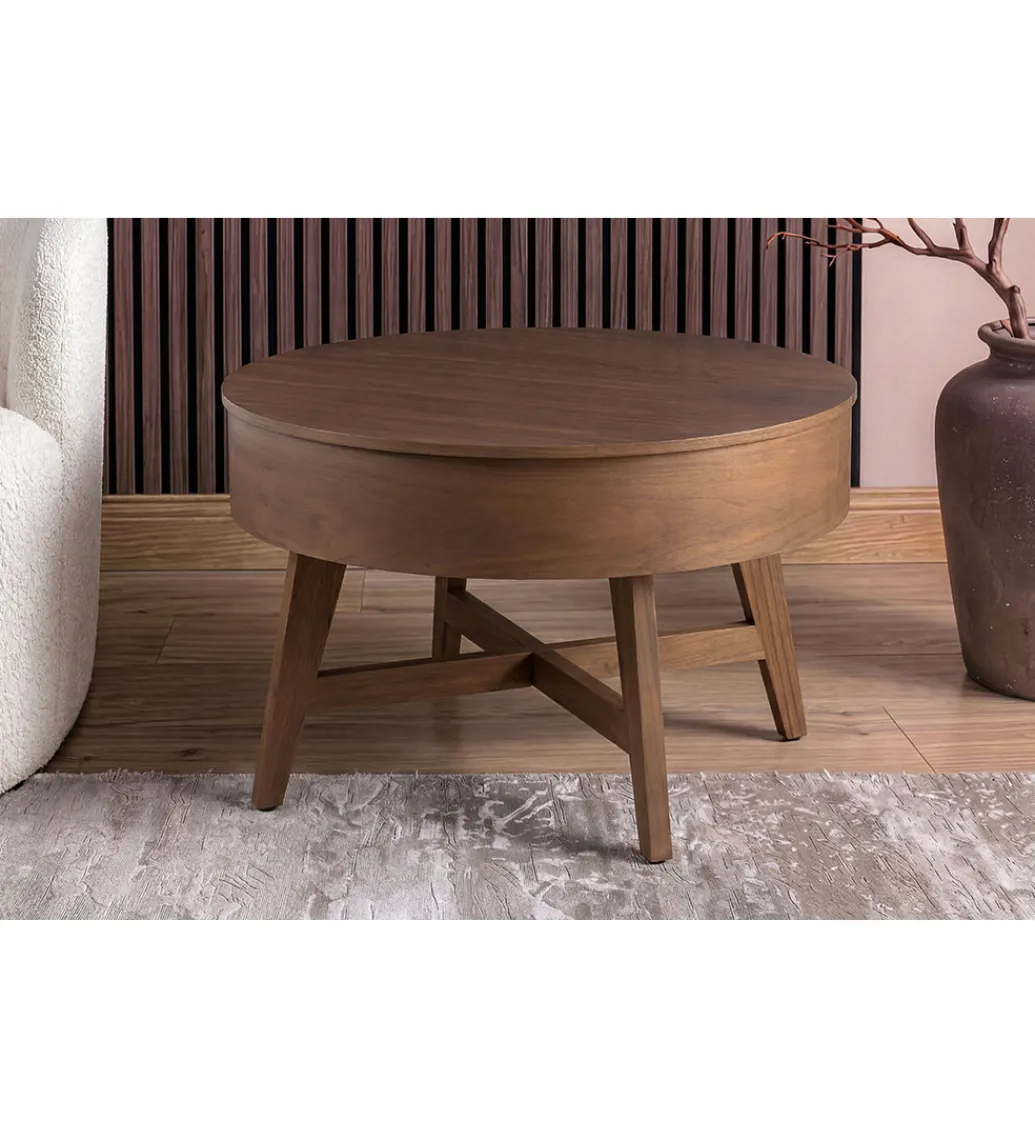 Stolik kawowy KYOTO 70 cm z schowkiem drewno mango*Invicta Interior Hot