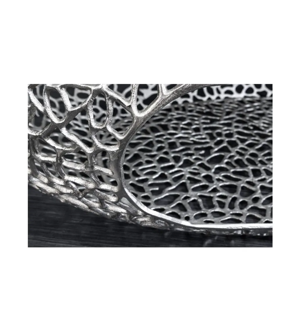 Stolik kawowy LEAF 119 cm srebrny*Invicta Interior Best