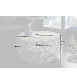 Stolik Kawowy Leaf 80 Cm srebrny*Invicta Interior New
