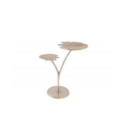 Stolik kawowy Leaf 52 cm srebrny*Invicta Interior