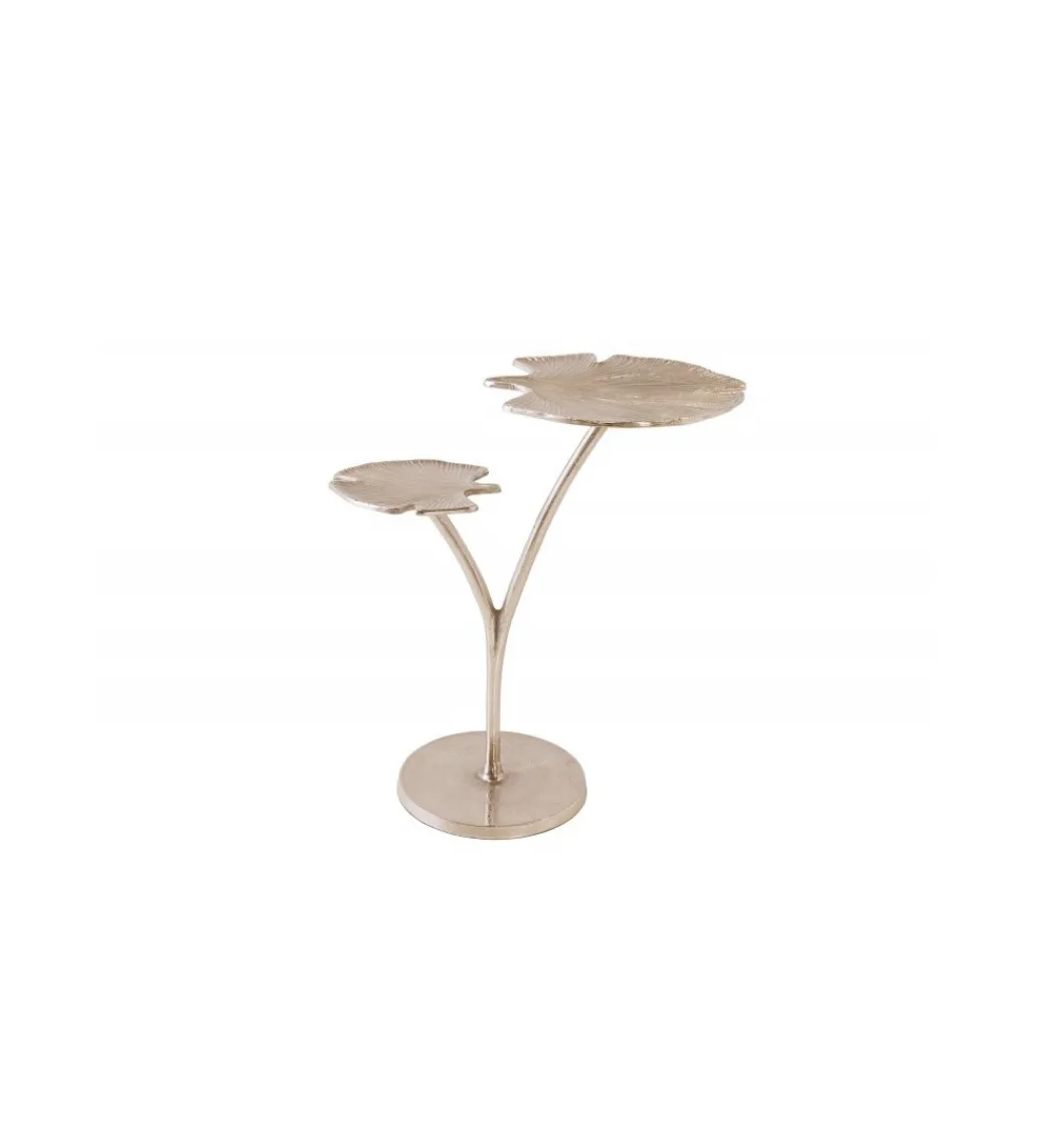 Stolik kawowy Leaf 52 cm srebrny*Invicta Interior