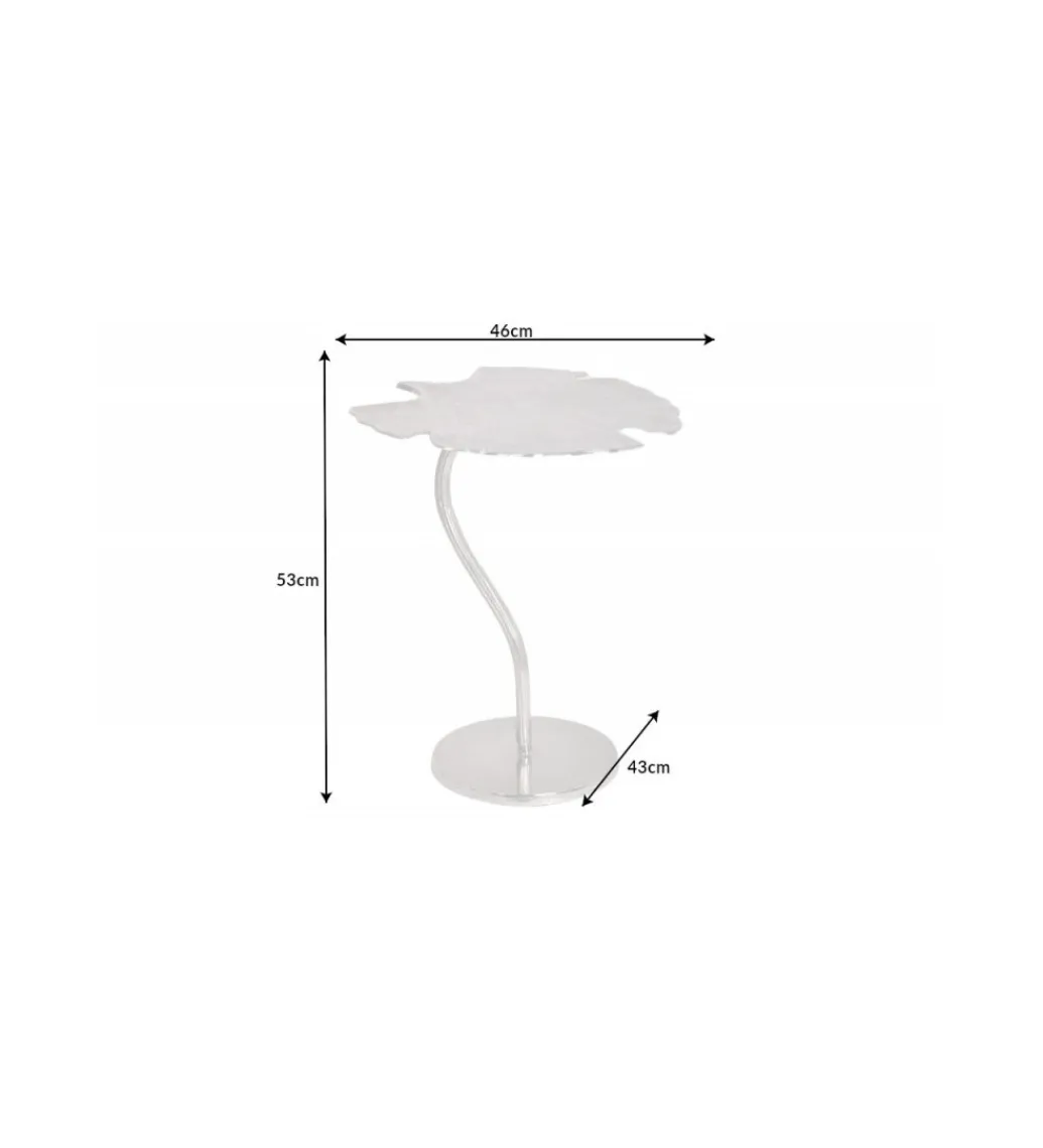 Stolik kawowy Leaf 53 cm srebrny*Invicta Interior Outlet