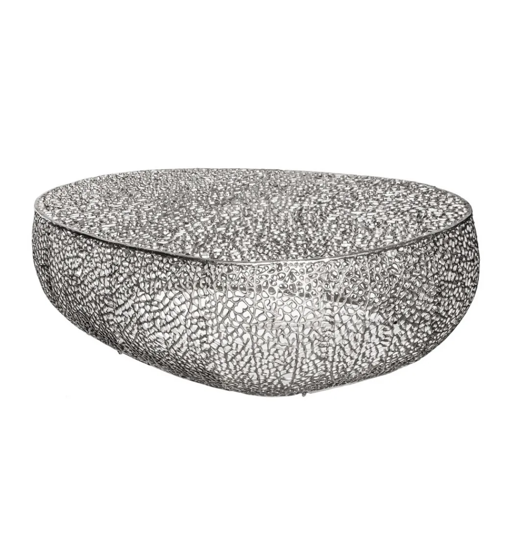 Stolik kawowy Leaf 120 cm srebrny*Invicta Interior Clearance
