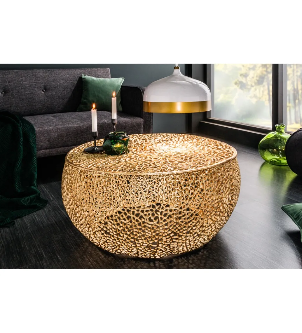 Stolik Kawowy Leaf 80 Cm złoty*Invicta Interior Sale