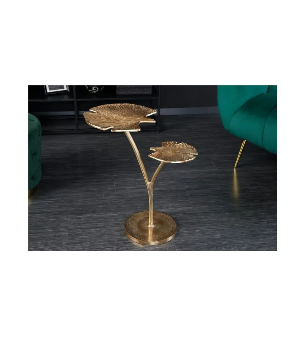 Stolik kawowy Leaf 50 cm złoty*Invicta Interior Discount