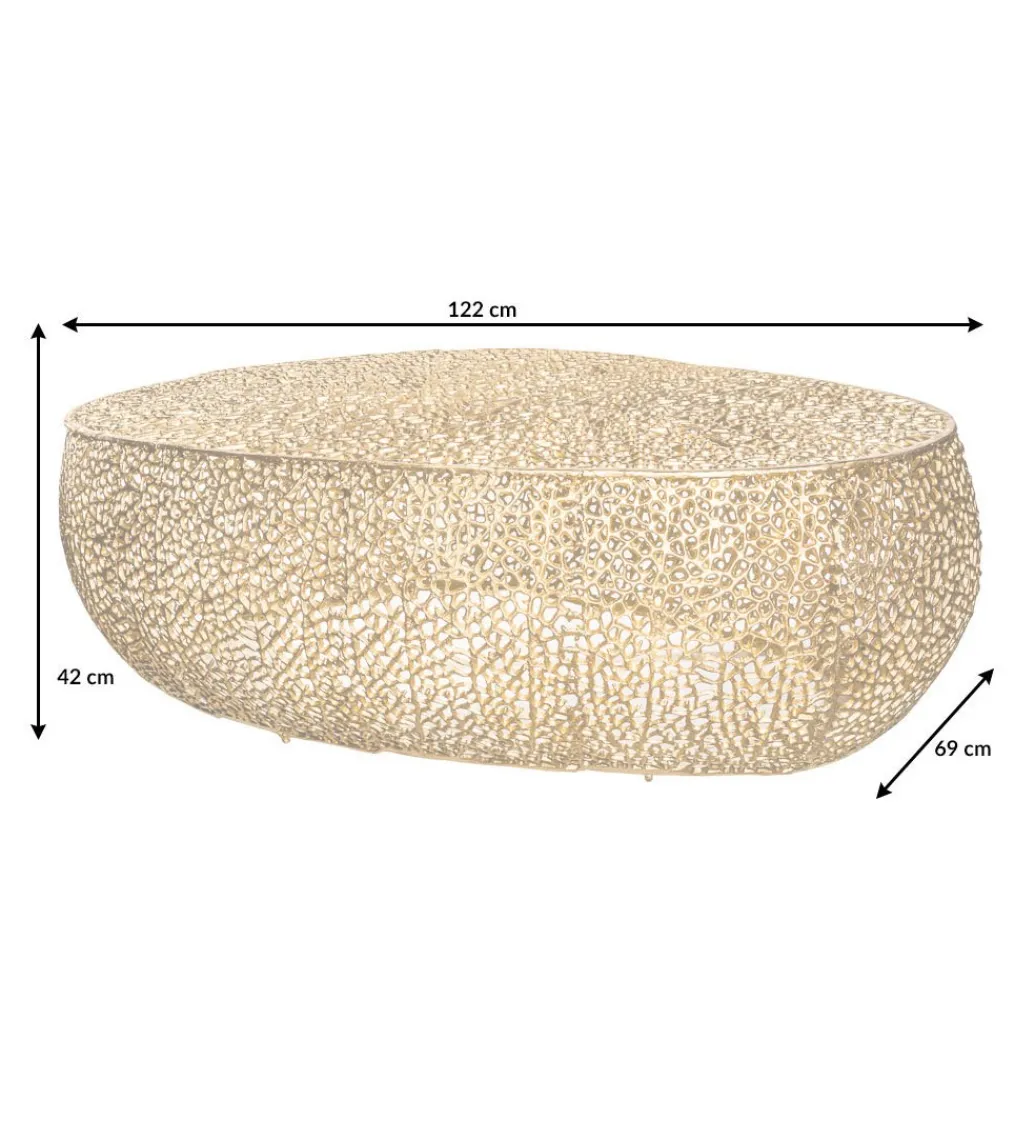 Stolik kawowy Leaf 120 cm złoty*Invicta Interior Best
