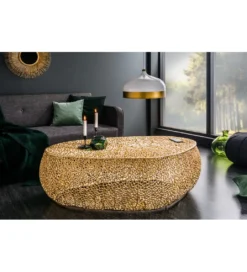 Stolik kawowy Leaf 120 cm złoty*Invicta Interior Best