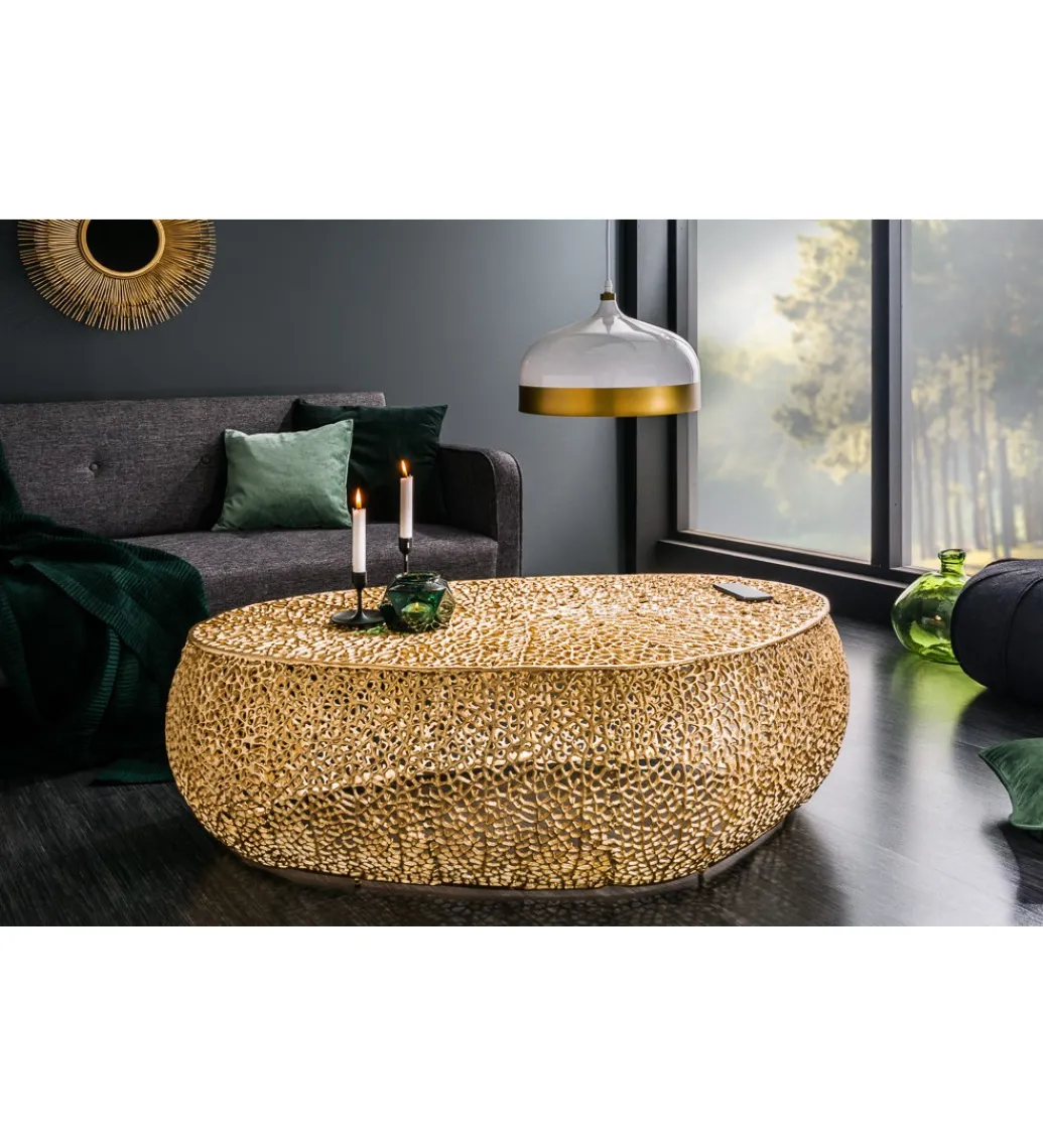 Stolik kawowy Leaf 120 cm złoty*Invicta Interior Best