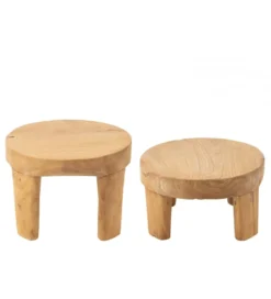 Stolik kawowy LEONI set 2 drewno teak*J-Line