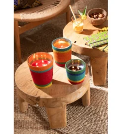 Stolik kawowy LEONI set 2 drewno teak*J-Line