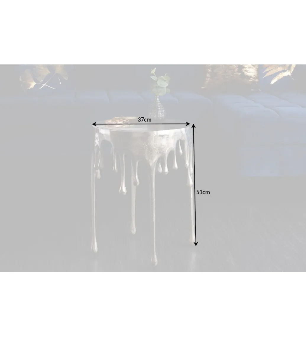 Stolik kawowy Liquid Line 51 cm srebrny*Invicta Interior Clearance