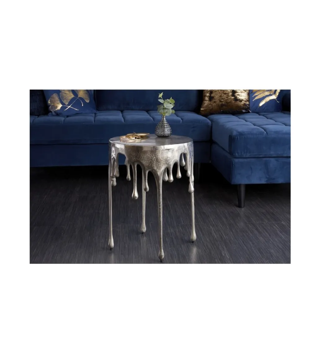 Stolik kawowy Liquid Line 51 cm srebrny*Invicta Interior Clearance