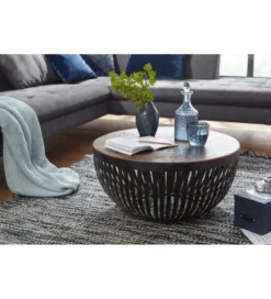Stolik kawowy LOFTE  70 cm drewno mango*WOHNLING, GERMANY Outlet