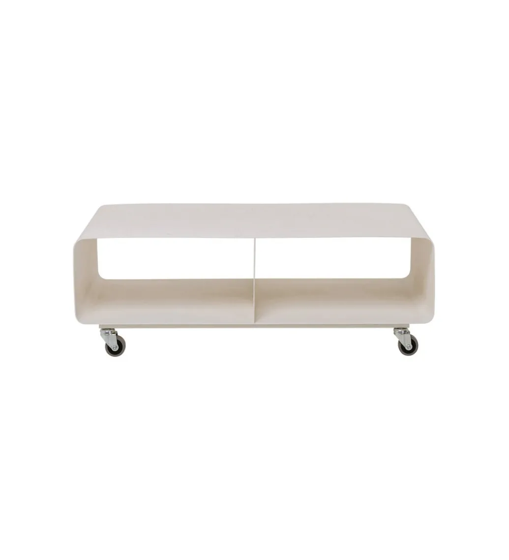 Stolik kawowy LOUNGE 90 x 30 cm beżowa na kołach*KARE Outlet